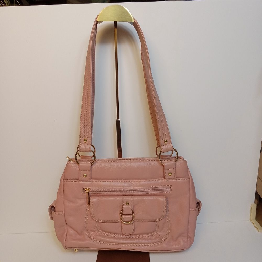 Stone Mountain Light Pink Smooth Leather Purse with matching wallet